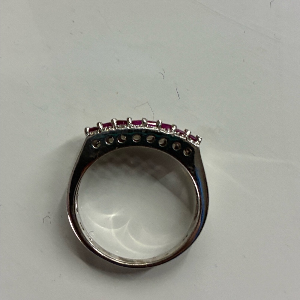 Sterling Silver Ruby And Diamond Ring - image 2